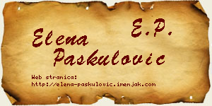 Elena Paskulović vizit kartica